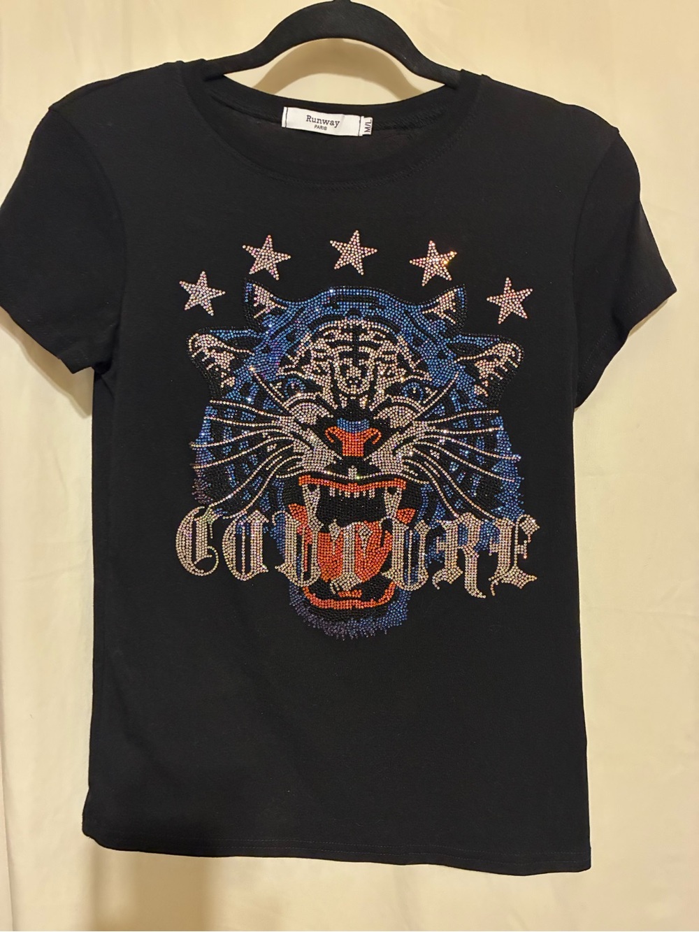 Runway Paris Rhinestone Tiger T-Shirt